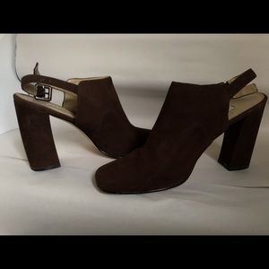 Brown Suede strappy mules😊